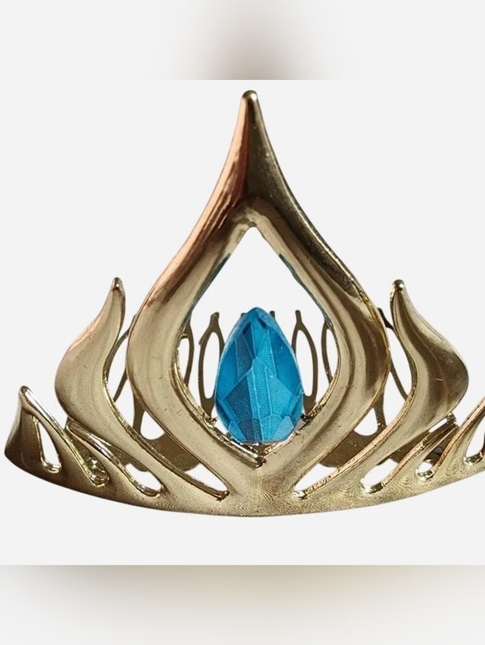 Frozen on Broadway Elsa Tiara Hair Comb, Gold Plated, Blue Center Stone